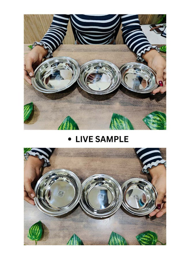 Nyra Kitchenware أطقم نيورا للأواني المعدنية 6 قطع من الفولاذ المقاوم للصدأ آمنة في غسالة الصحون - 250 مل لكل منها - Image 3